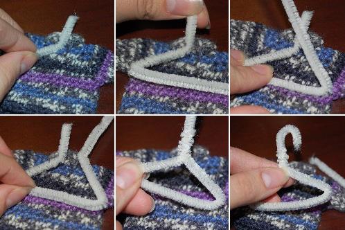 Making the pipe cleaner hanger